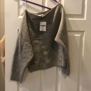 Brand new forever 21 off the shoulder grey sweater